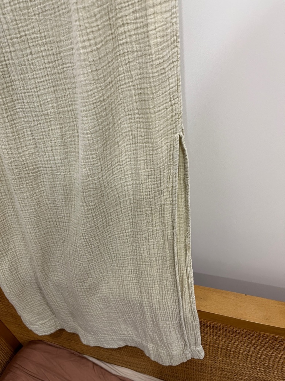 Free People Gauze Textured Cream Button-Front Maxi Dress - Picture 6 of 8